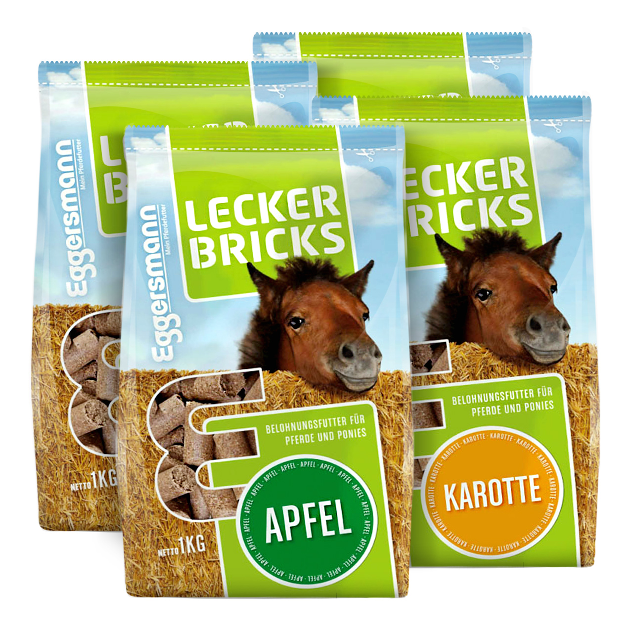 Lecker Bricks 4er Set - Apfel & Karotte