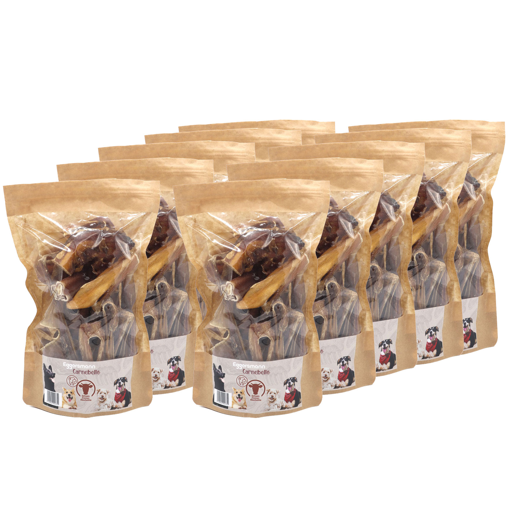 Carnebello - Naturkausnack Ochsenziemerabschnitte 10 x 200 g
