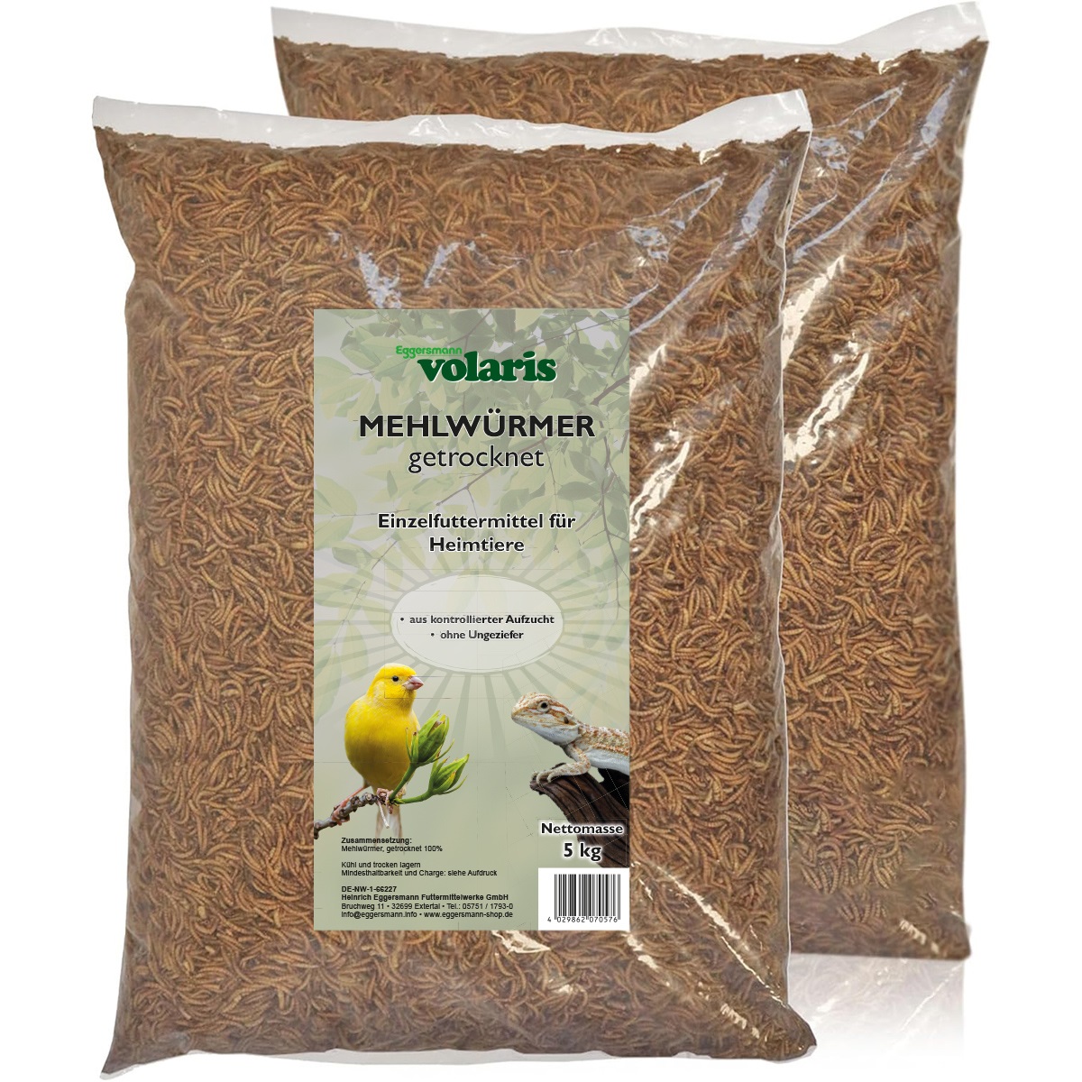 volaris - Mehlwürmer getrocknet 2x 5 kg