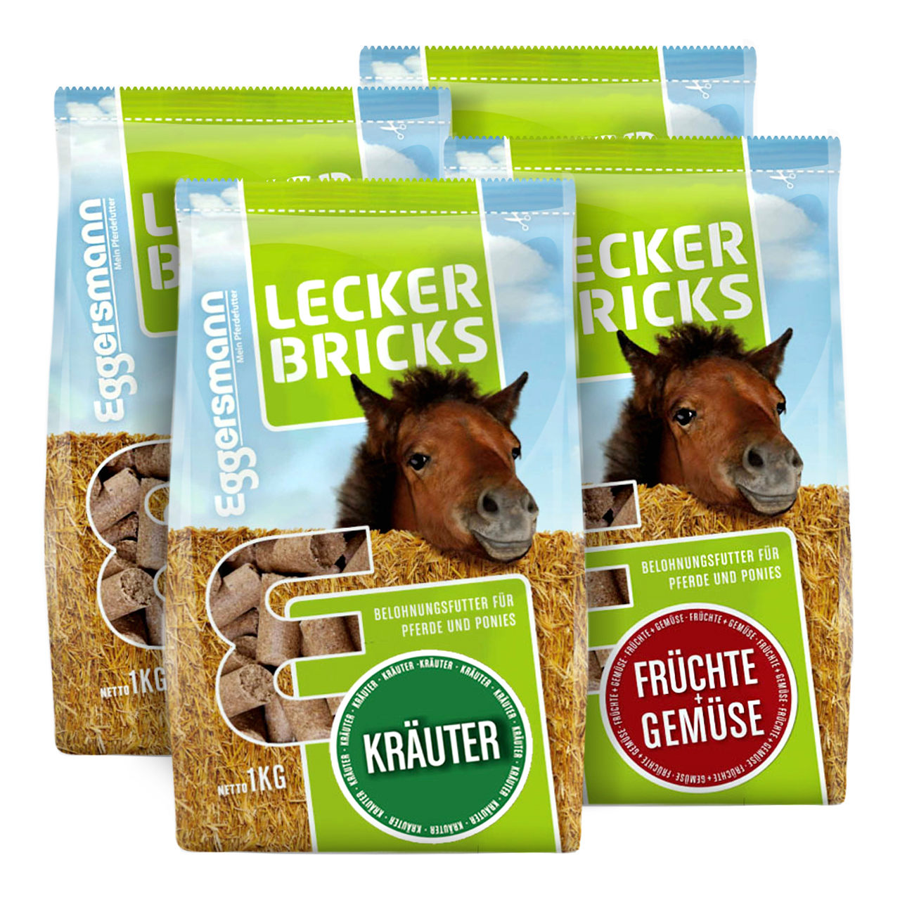 Lecker Bricks 4er Set - Kräuter, Früchte + Gemüse