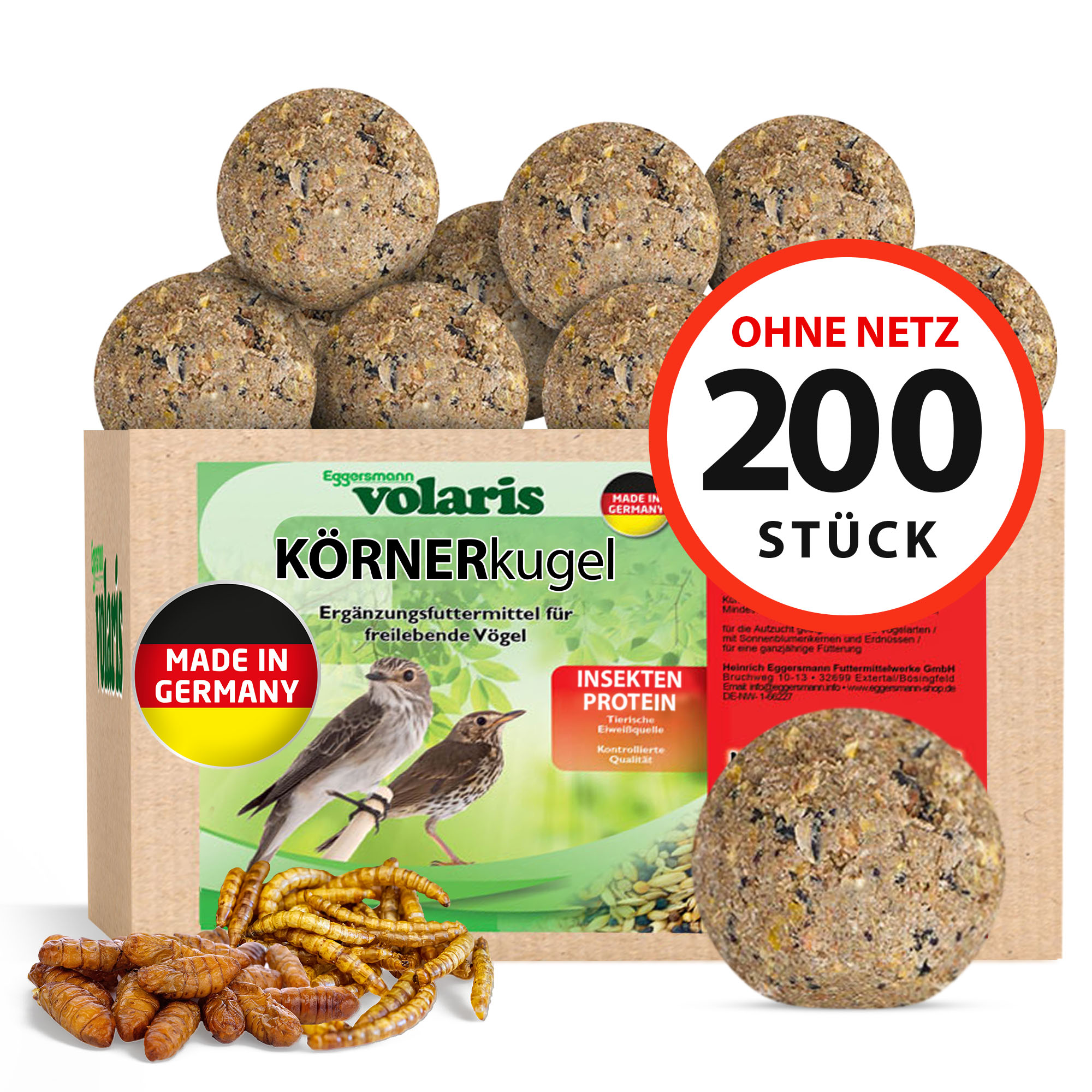 volaris - Körnerkugel Protein ohne Netz 200 Stk.