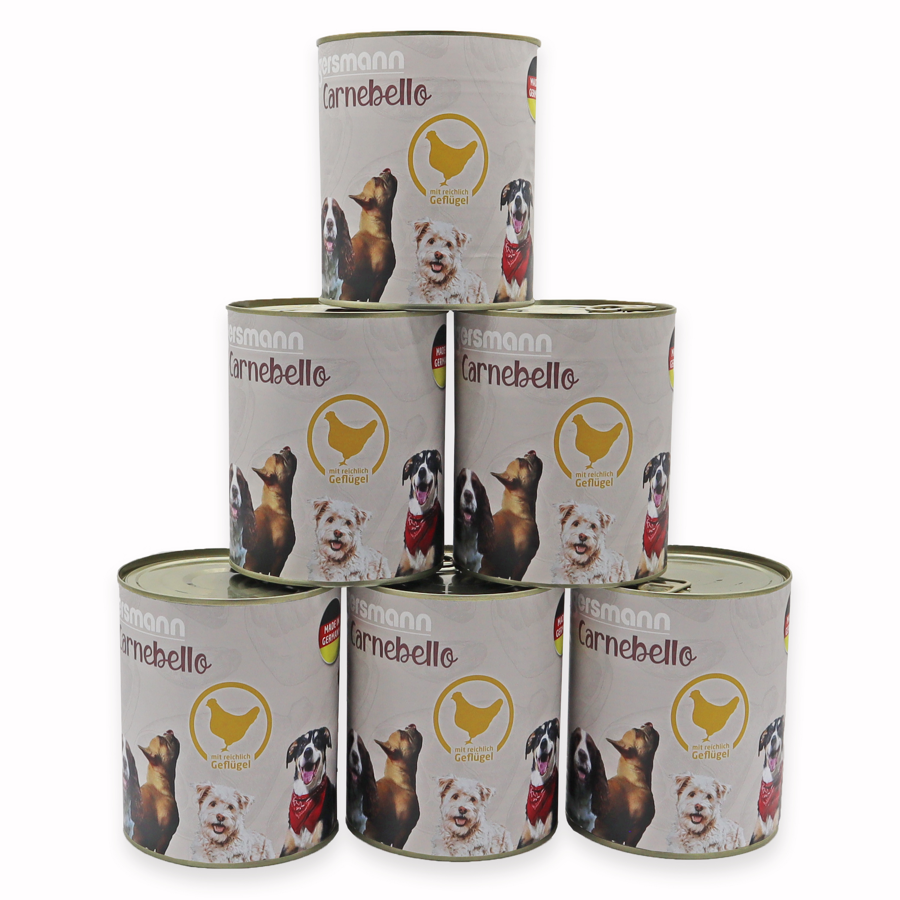 Carnebello - Nassfutter mit Geflügel 6 x 800g
