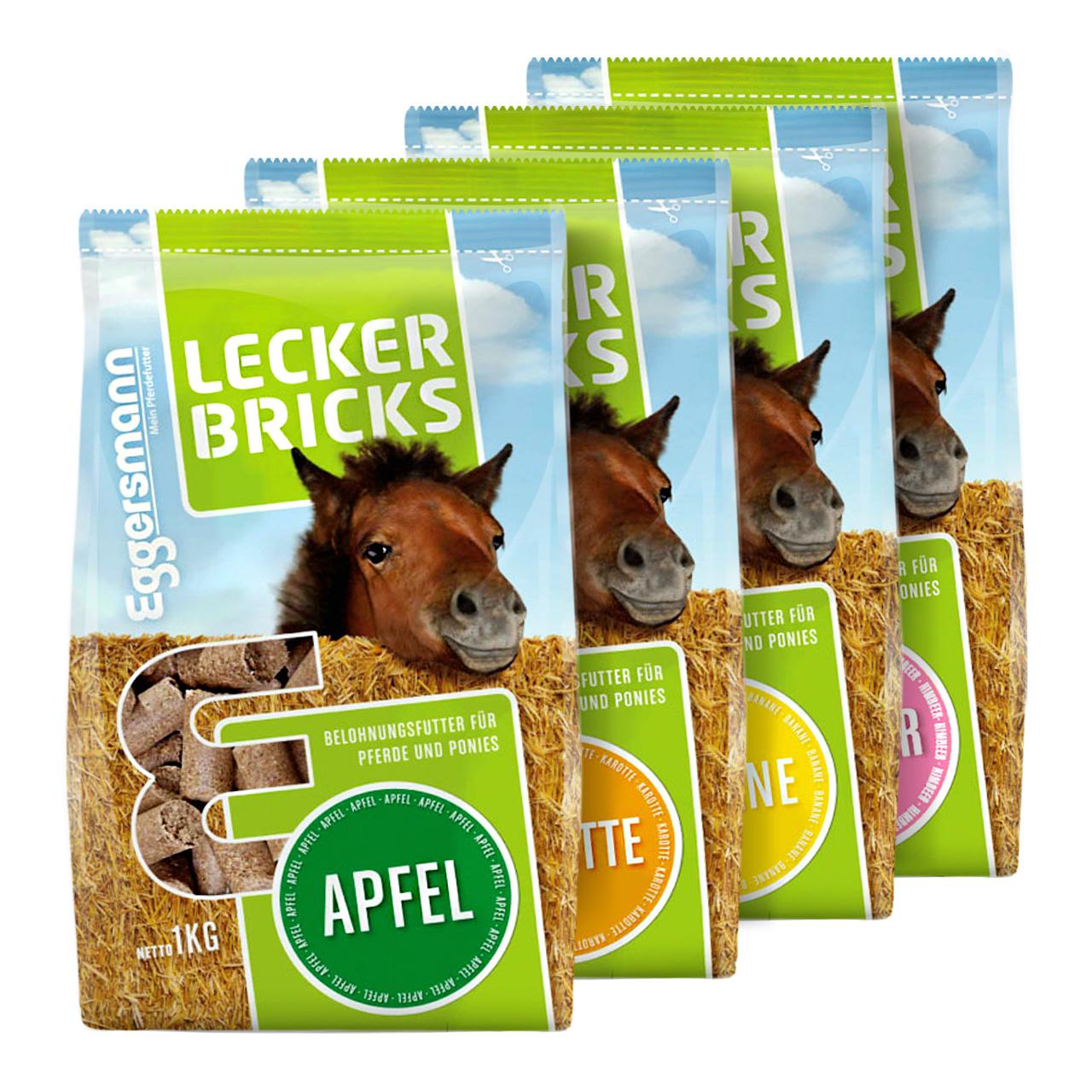 Eggersmann Lecker Bricks 4er Set – Karotte, Apfel, Banane, Himbeer
